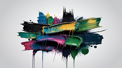 abstract colorful background brush strokes