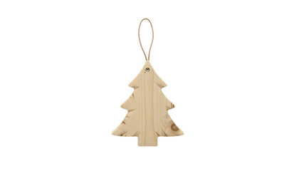 small christmas tree decoration made from rough wood and left untreated isolated on transparency photo png file