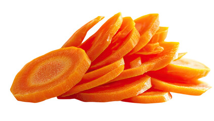 Close-up of vibrant orange carrot slices neatly arranged against a black background
