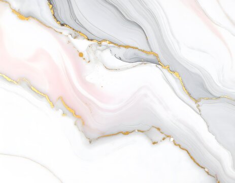 White Marble Texture with Golden Veins Background