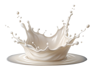 Dynamic splash of white milk frozen in motion creating a crown shape against a black background