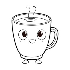 A cozy cup of coffee sits steaming with gentle swirls rising above. Simple outlines and smooth curves make it fun to color, perfect for caffeine lovers and relaxing creativity.
