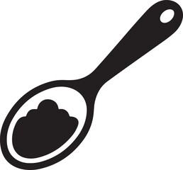 Spoon Silhouette Spice Ingredient Flavoring Delicious Aromatic Silhouette Element