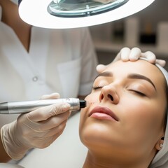 Fototapeta premium Advanced Microneedling Treatment for Radiant Skin and Enhanced Beauty