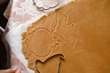 
Honey gingerbread cookies preparation for Halloween