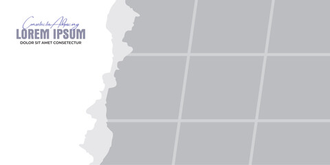 Pictures or photos frame collage, page grid layout abstract photo frames and digital photo wall template