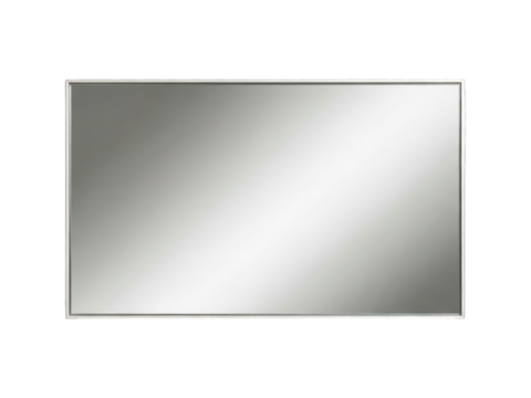 Silver-framed blank rectangle with grey filling on a black background