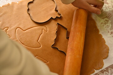 
Honey gingerbread cookies preparation for Halloween