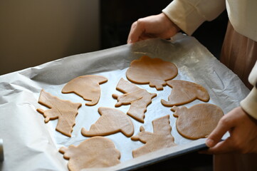 
Honey gingerbread cookies preparation for Halloween