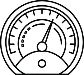 speedometer outline vector illustration on white background