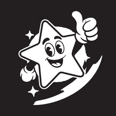Cartoon Star Giving a Thumbs Up