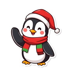 penguin with santa hat