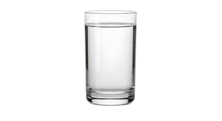 A clear glass filled with water stands against a stark black background in a studio setting created with generated ai