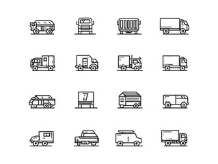 Highway Truck Line Art Heavy Load Ahead