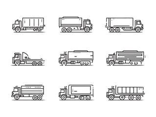 Highway Truck Line Art On Open Road