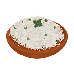 Vector Illustration Logo Clipart Cooked Basmati Rice Long Grain White Rice