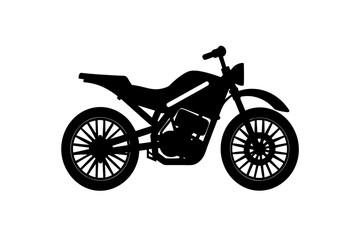 Fototapeta premium Black silhouette of a modern motorcycle on a white background