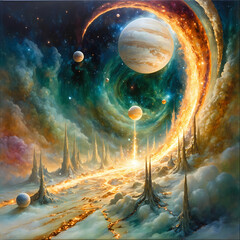 alien planet in space