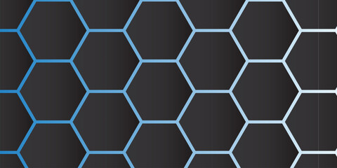 Abstract Hexagonal Pattern Background with Blue Gradients