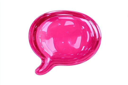 Liquid Gel Message Bubble Icon – Glossy Pink