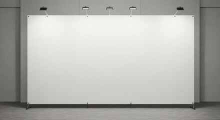 Blank Trade Show Booth Backdrop with Lights.