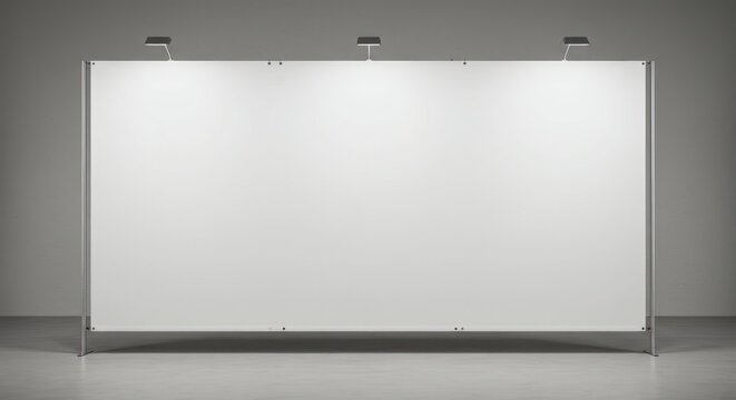 Blank Trade Show Booth Display White Backdrop.