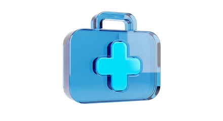 Blue First Aid Kit Illustration Health Medical and Emergency Concept Isolated