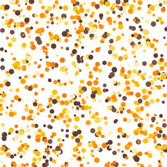 Autumn Confetti Background with Brown Yellow Orange and Beige Circles for Celebrations and Festive Designs