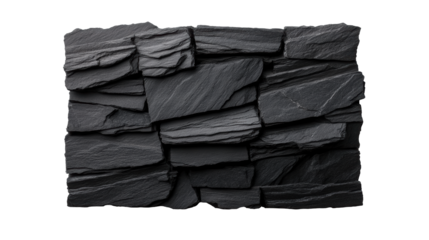 Slate tiles on transparent background