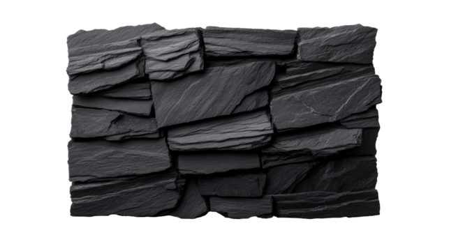 Slate tiles on transparent background