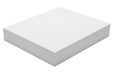Stack of blank white office paper for printing documents isolated on a transparent background