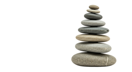 Balanced stack of smooth stones symbolizing harmony and meditation, perfect for wellness and mindfulness themes