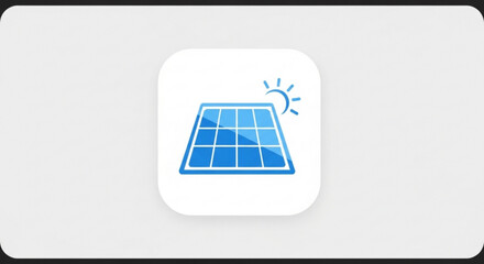 Solar panel icon showcasing renewable energy and sustainability for ecofriendly power generation and environmental awareness