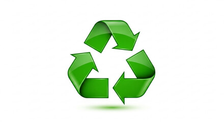 Shiny green recycle symbol, representing environmental conservation, waste reduction, and sustainable practices for a greener future