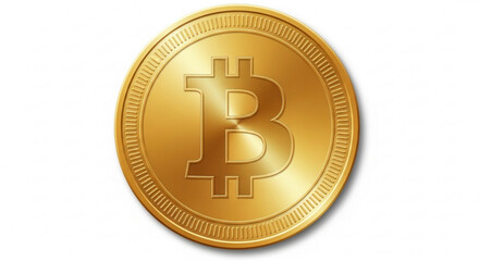 A shiny golden bitcoin coin, a symbol of digital currency and modern finance in the cryptocurrency world