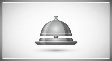 Silver service bell metal bell for calling service in hotel or restaurant with a shiny metallic finish