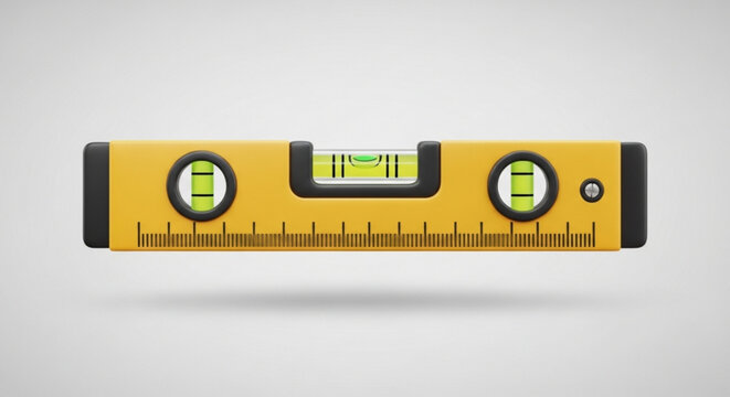 Spirit level, a tool for checking if a surface is horizontal or vertical, construction and renovation concept