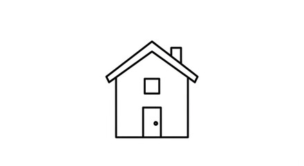 Illustration of a simple house, perfect for use in architectural designs or real estate marketing materials