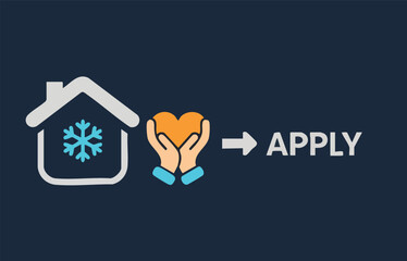 Conceptual illustration for applying to a home heating assistance program.