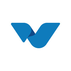 Modern Abstract Folded Letter W Logo