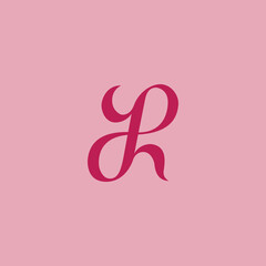 Elegant Calligraphic Monogram Logo with Intertwined Y, P and H Letters
