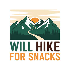 Backpack mountains sunset text hiking nature