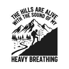 Hiker climbing mountain with backpack and poles hiking