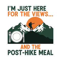 Hiker enjoying mountain views and post hike meal hiking