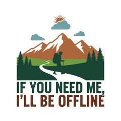 Hiker on mountain path with sun and clouds hiking mountains