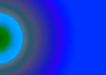colors transition from a green circle in the center, to a light blue, then a darker blue, and finally a deep blue on the right side