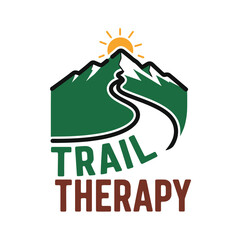 Mountain trail sun therapy logo hiking mountains
