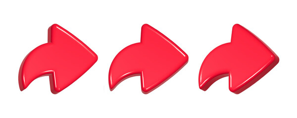 3d rendering design of share ikon symbol in red color