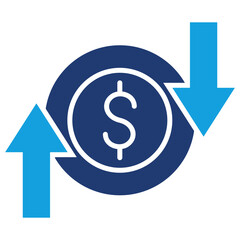 Profit Loss Flat Blue Icon