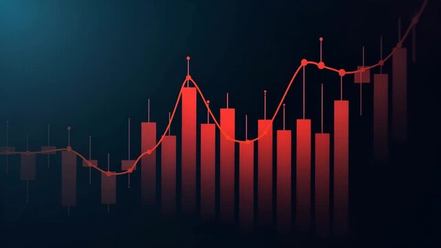 Visual representation of bearish zone market highlighted by shaded red regions on candlestick chart indicating sustained selling pressure in  Photo Stock  Concept  and empty space on the left side